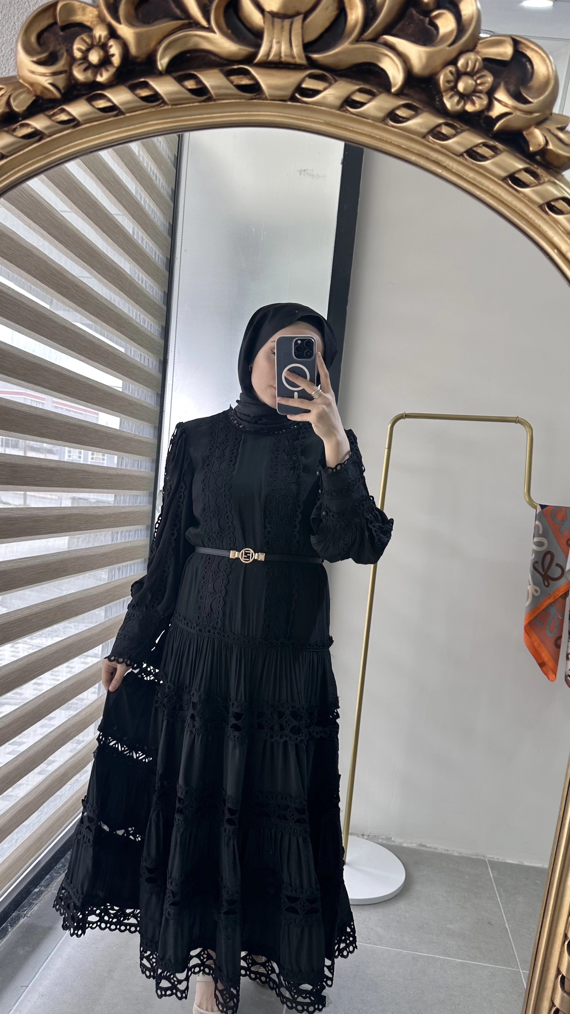 İthal Güpürlü Fendi Elbise