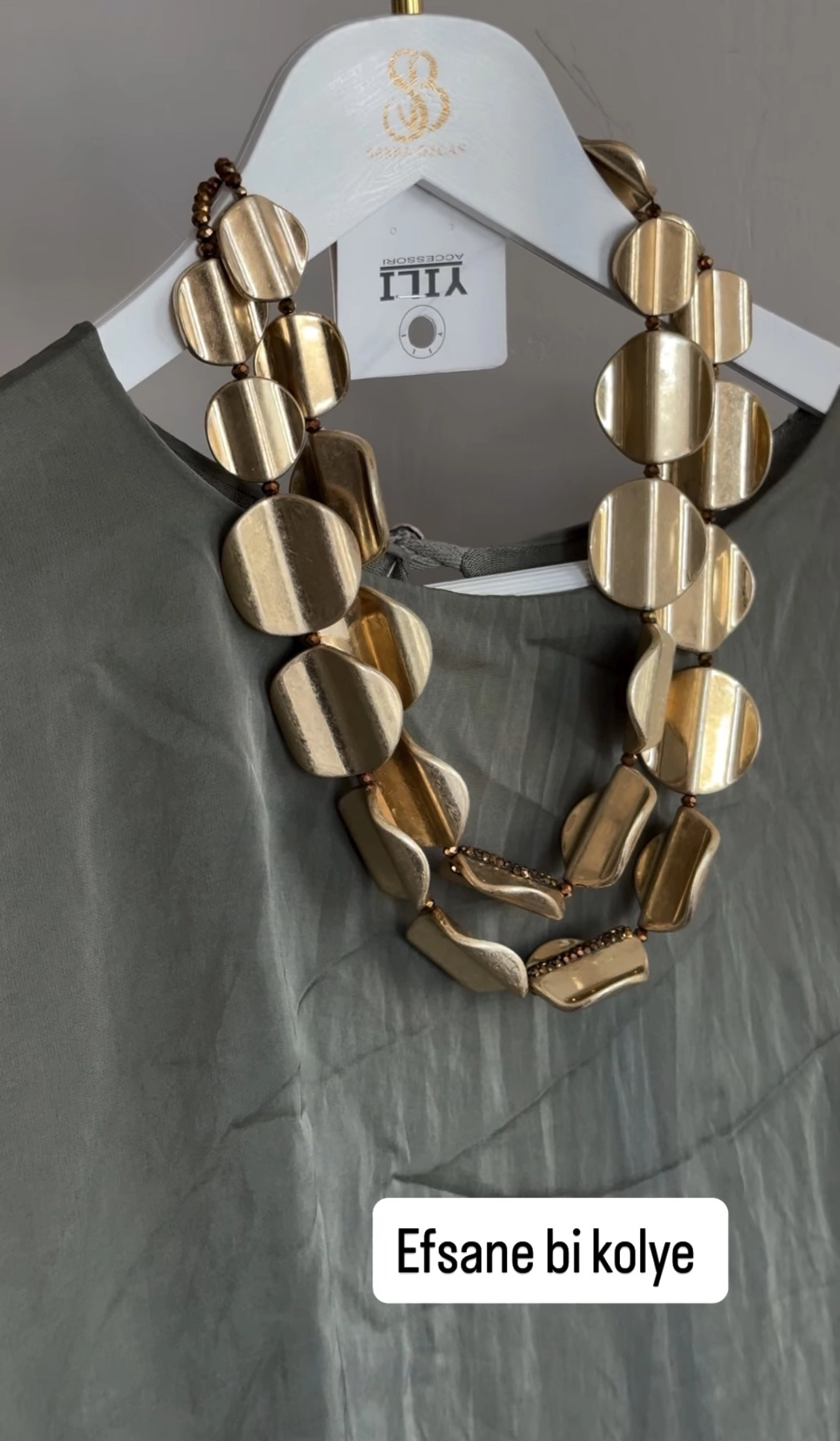 İthal Tasarım Gold Kolye