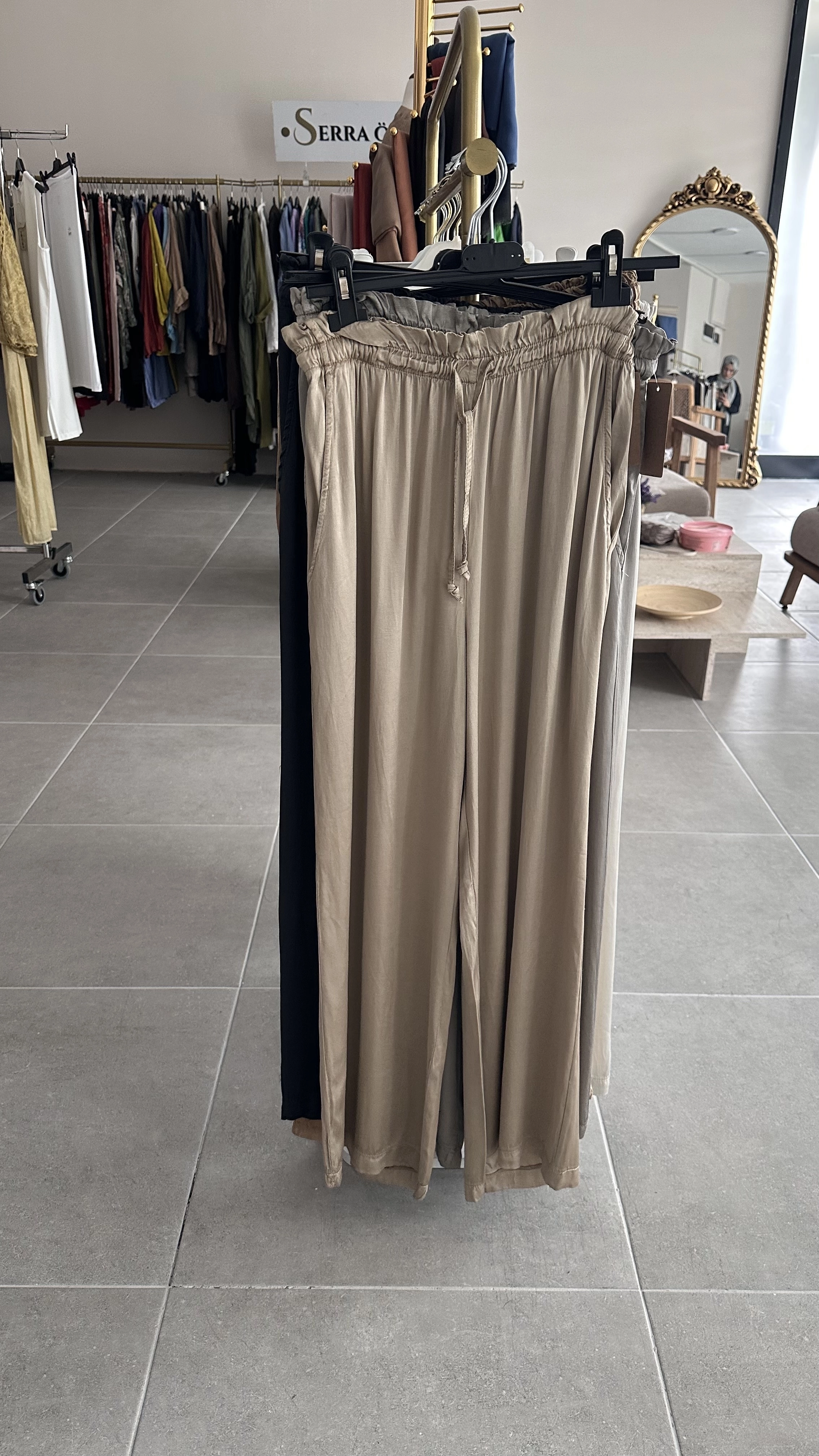 İtalyan İpek Saten Pantolon