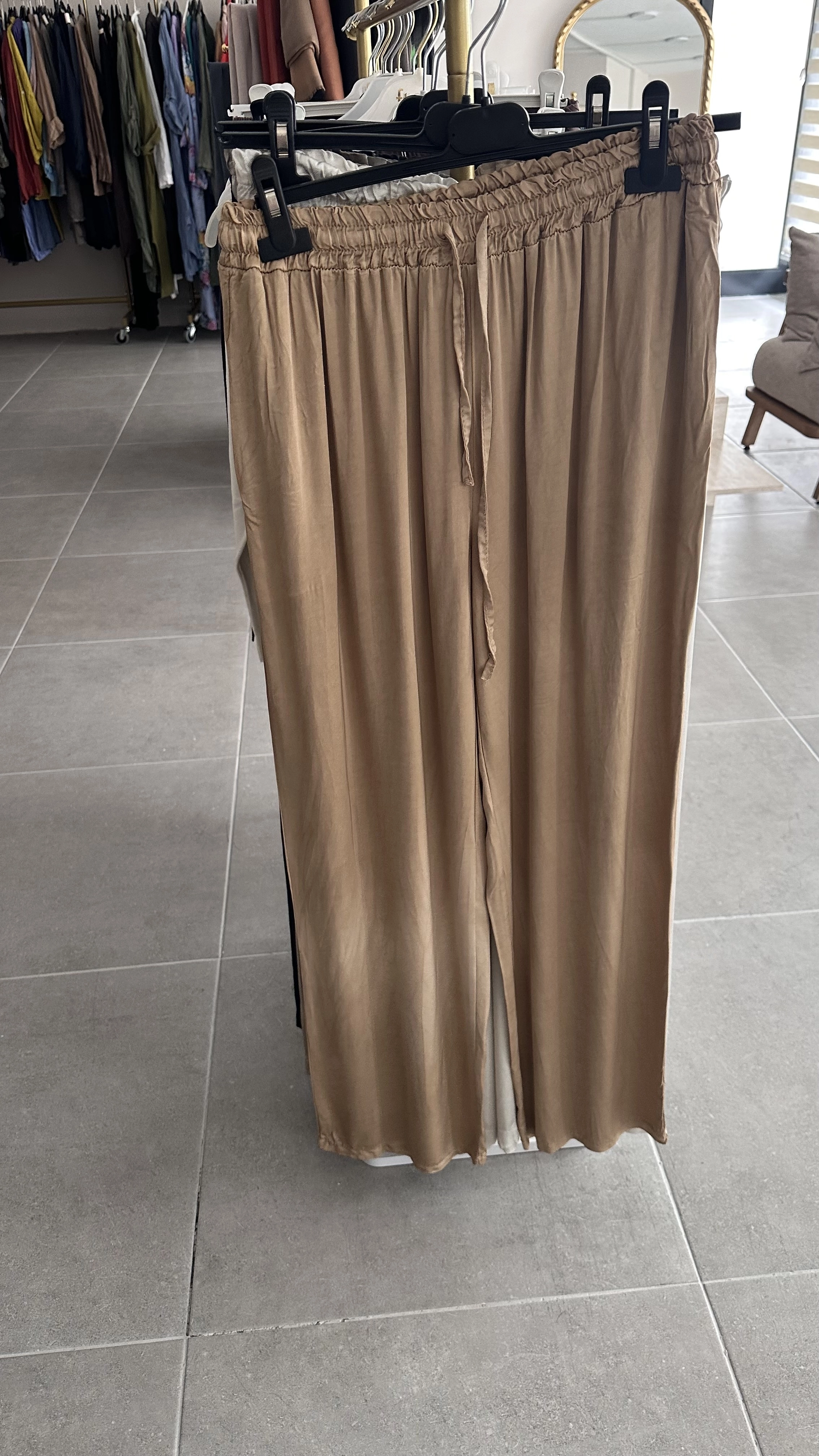 İtalyan İpek Saten Pantolon