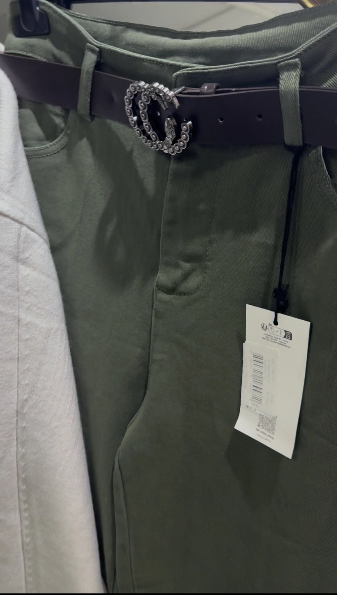 İthal Duble Paça Canvas Kemerli Pantolon