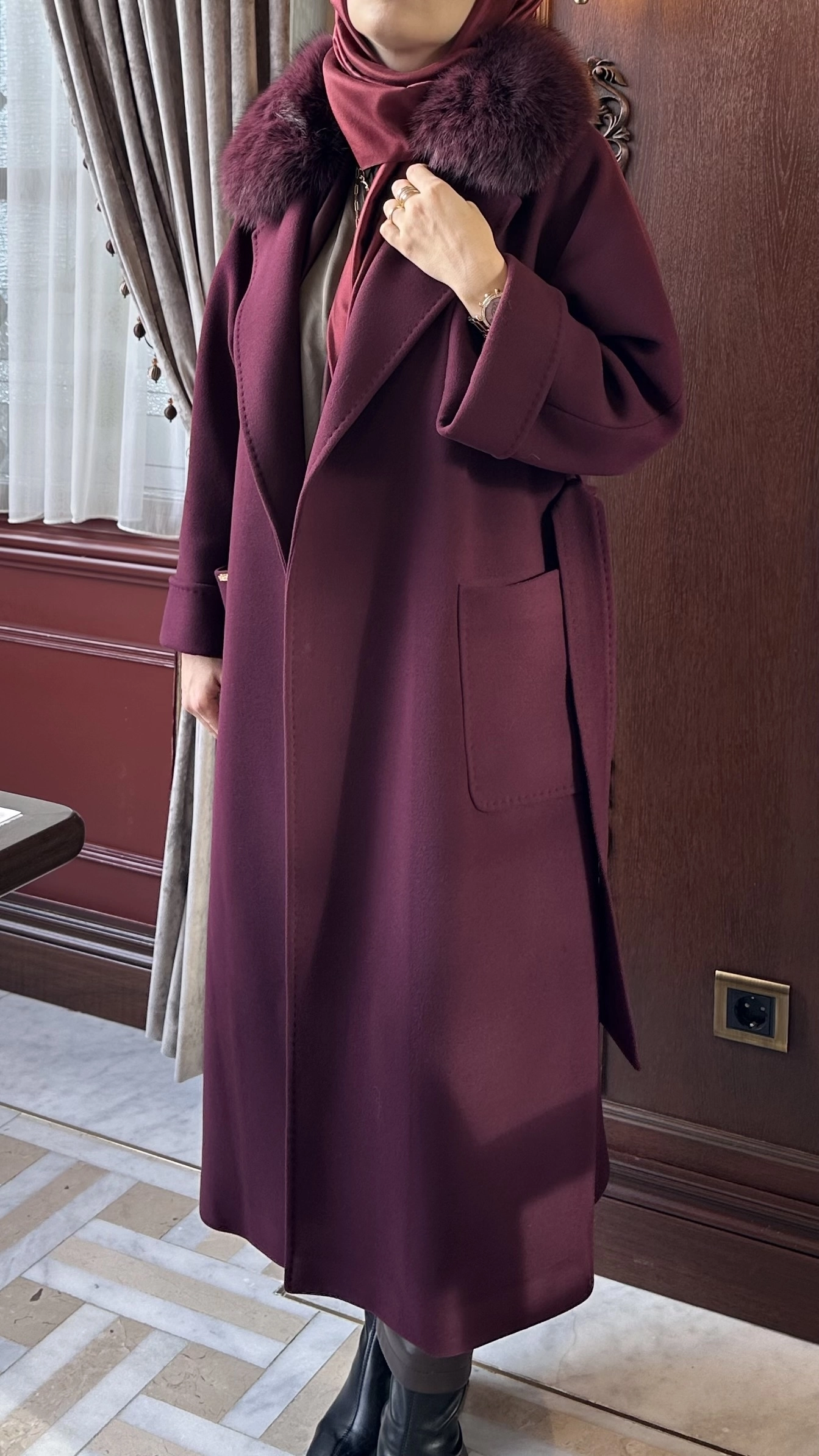Massimo Model Kaşmir Kürklü Kaban