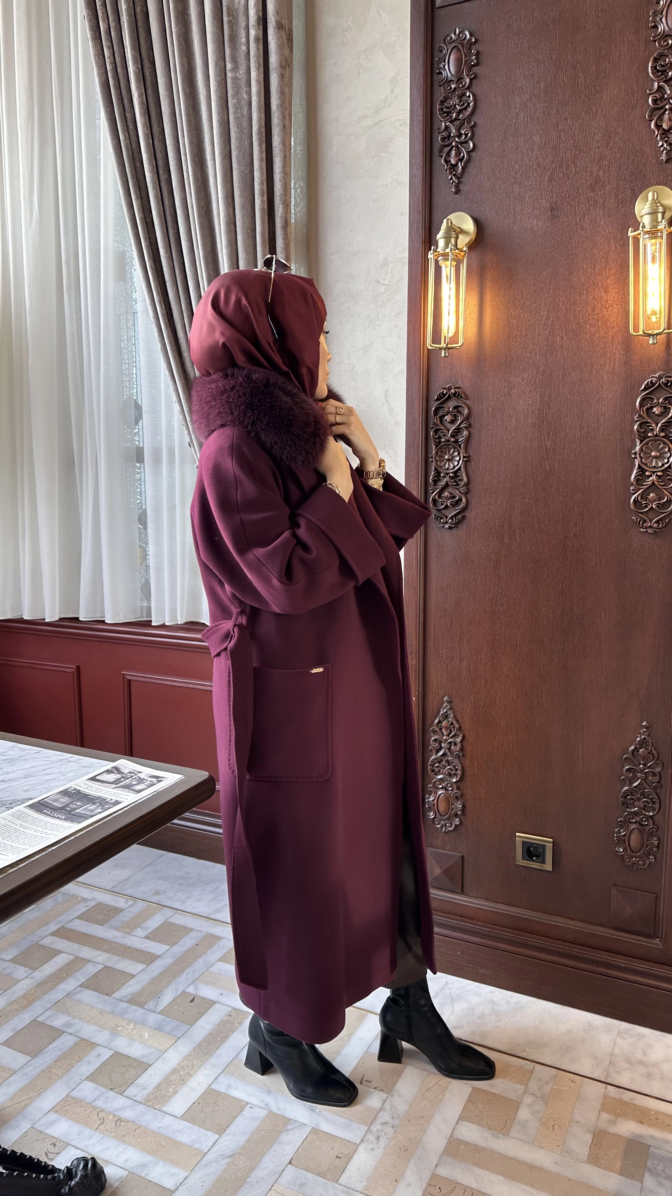 Massimo Model Kaşmir Kürklü Kaban