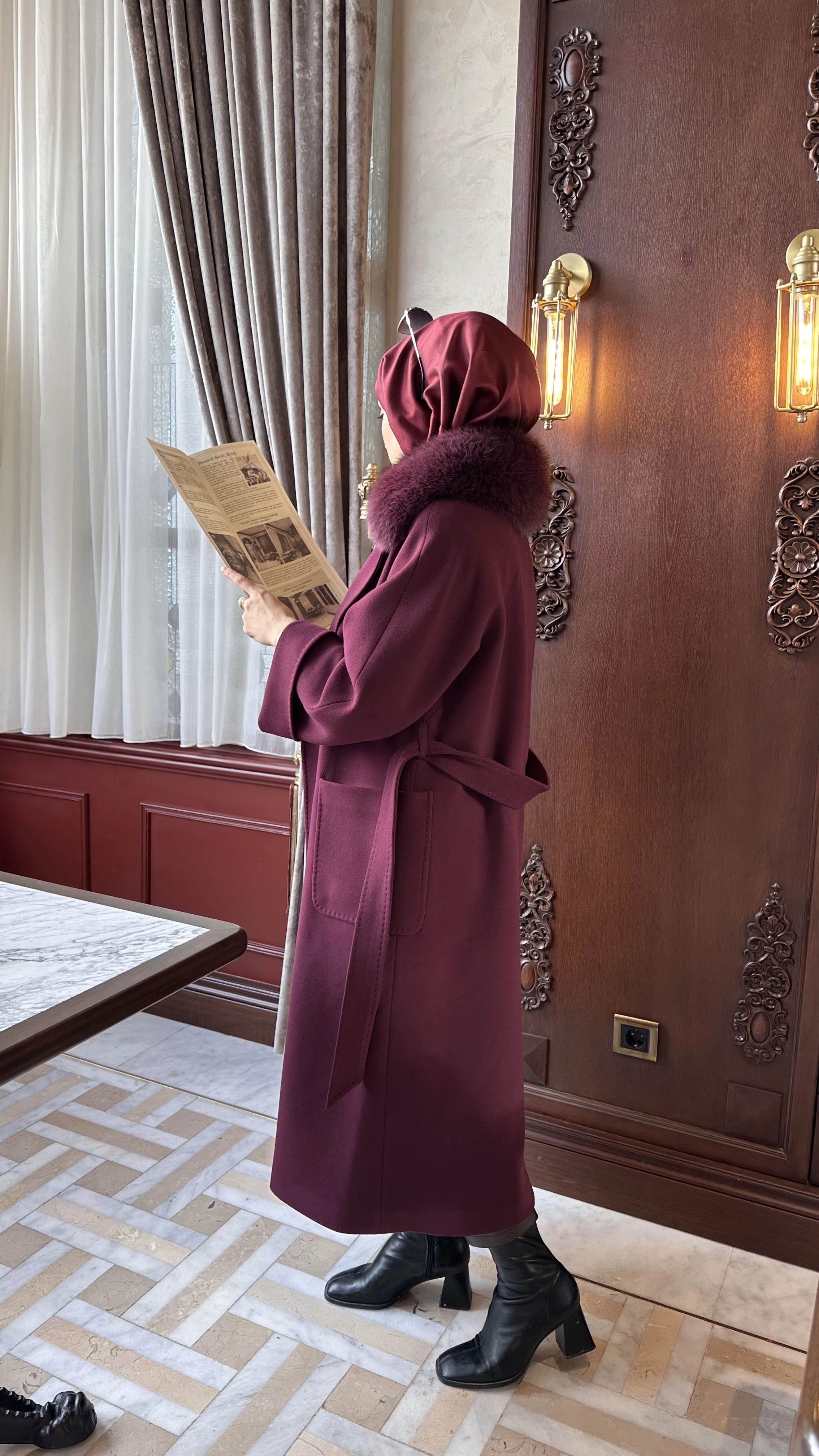 Massimo Model Kaşmir Kaban (Kürksüz)