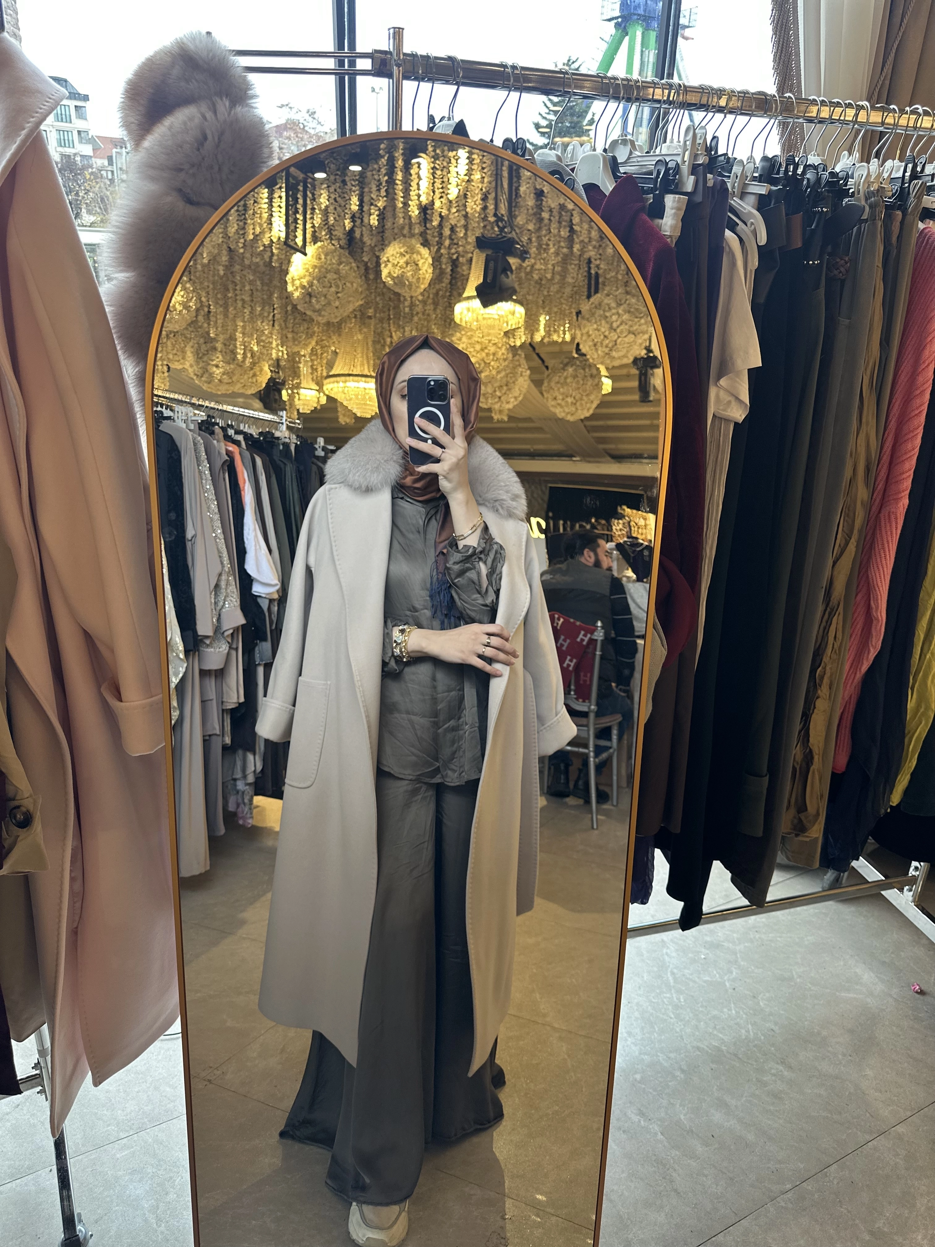 Massimo Model Kürklü Kaşmir Kaban