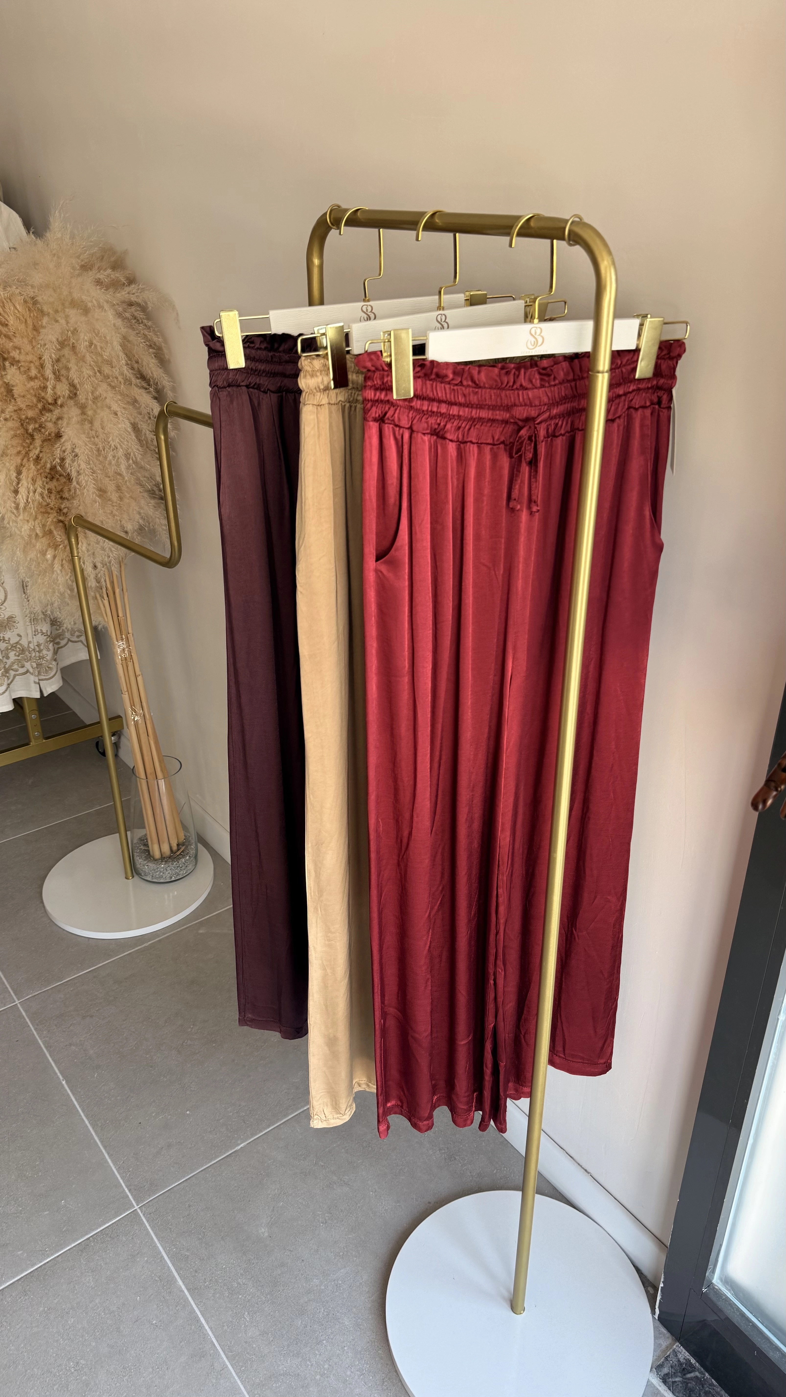 İtalyan İpek Saten Pantolon