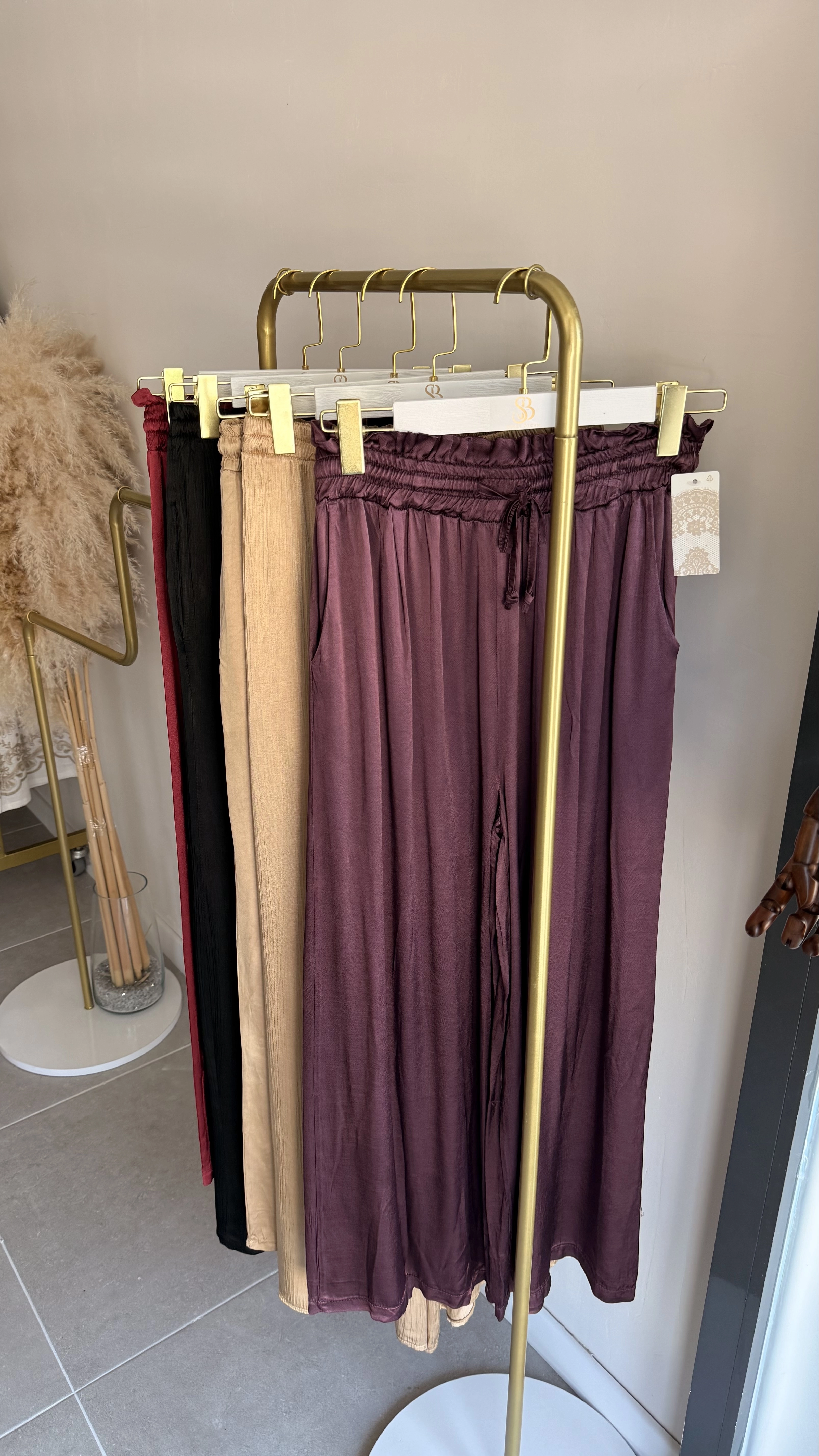 İtalyan İpek Saten Pantolon