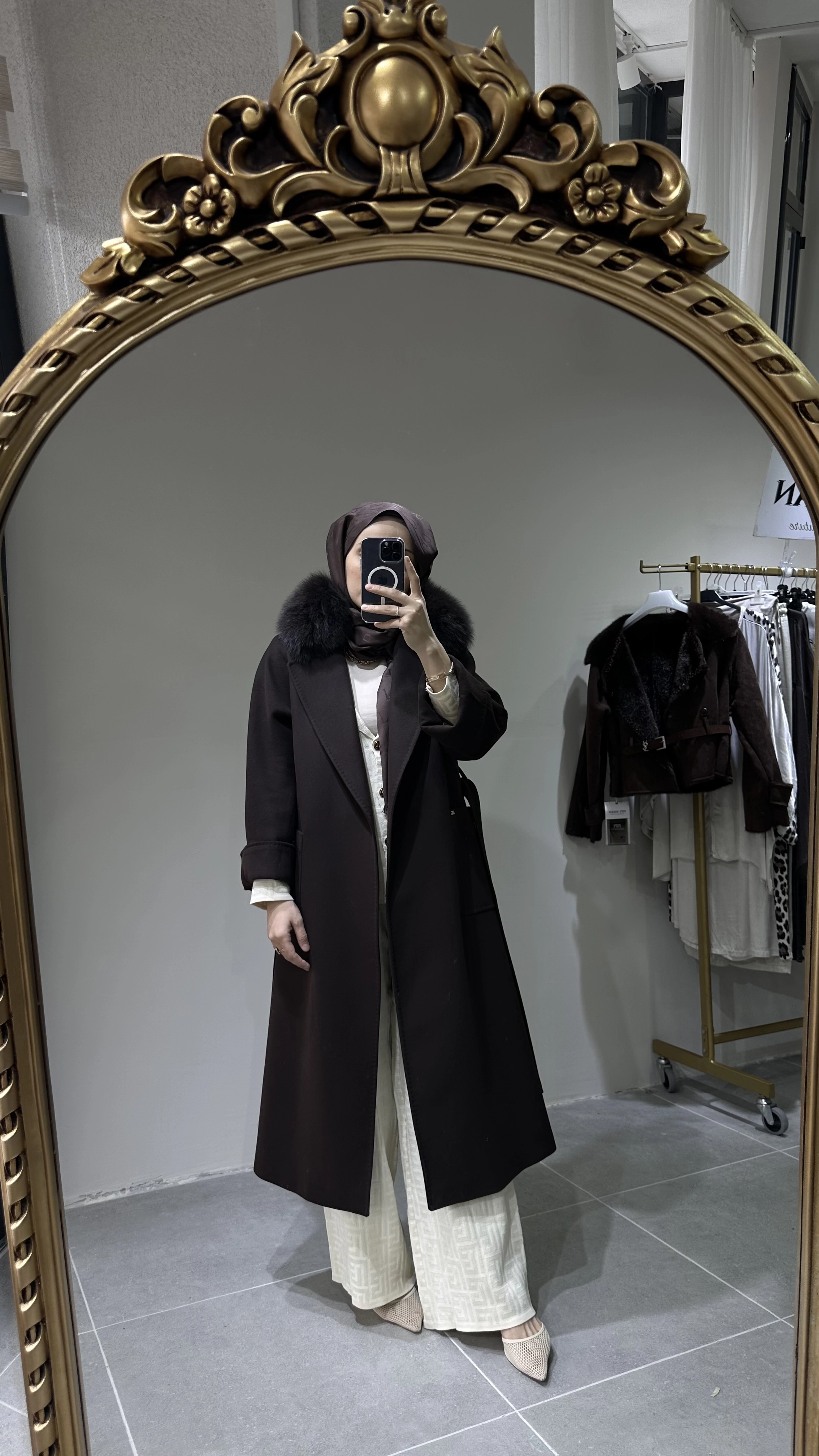 Massimo Model Kürklü Kaşmir Kaban