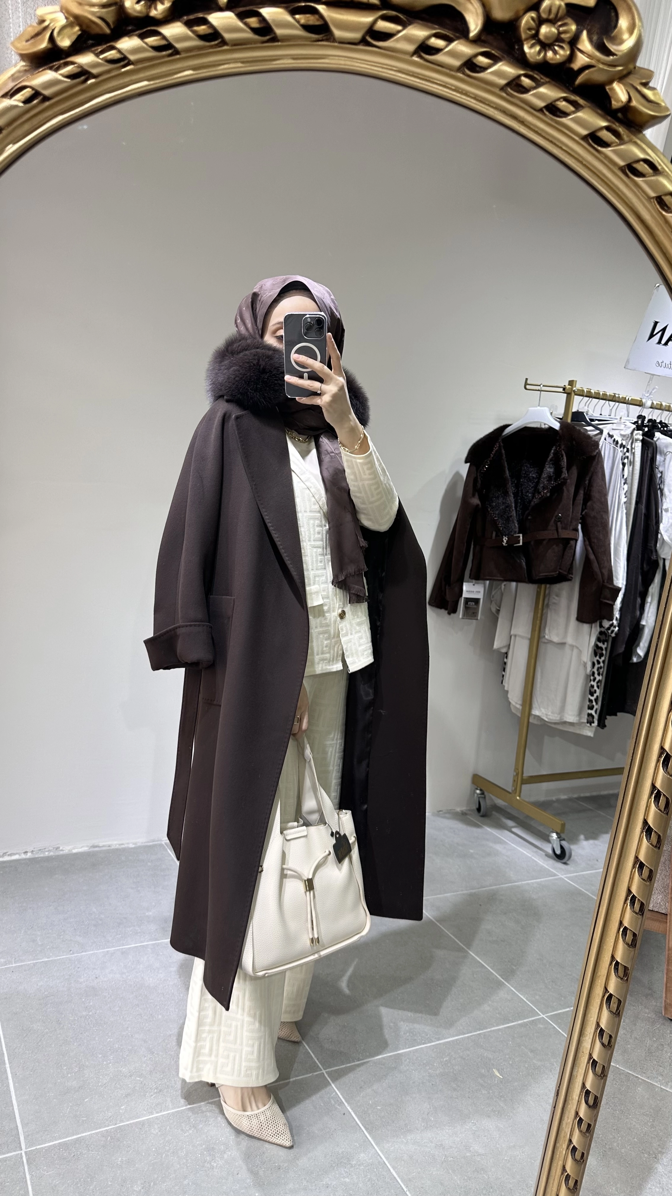 Massimo Model Kürklü Kaşmir Kaban