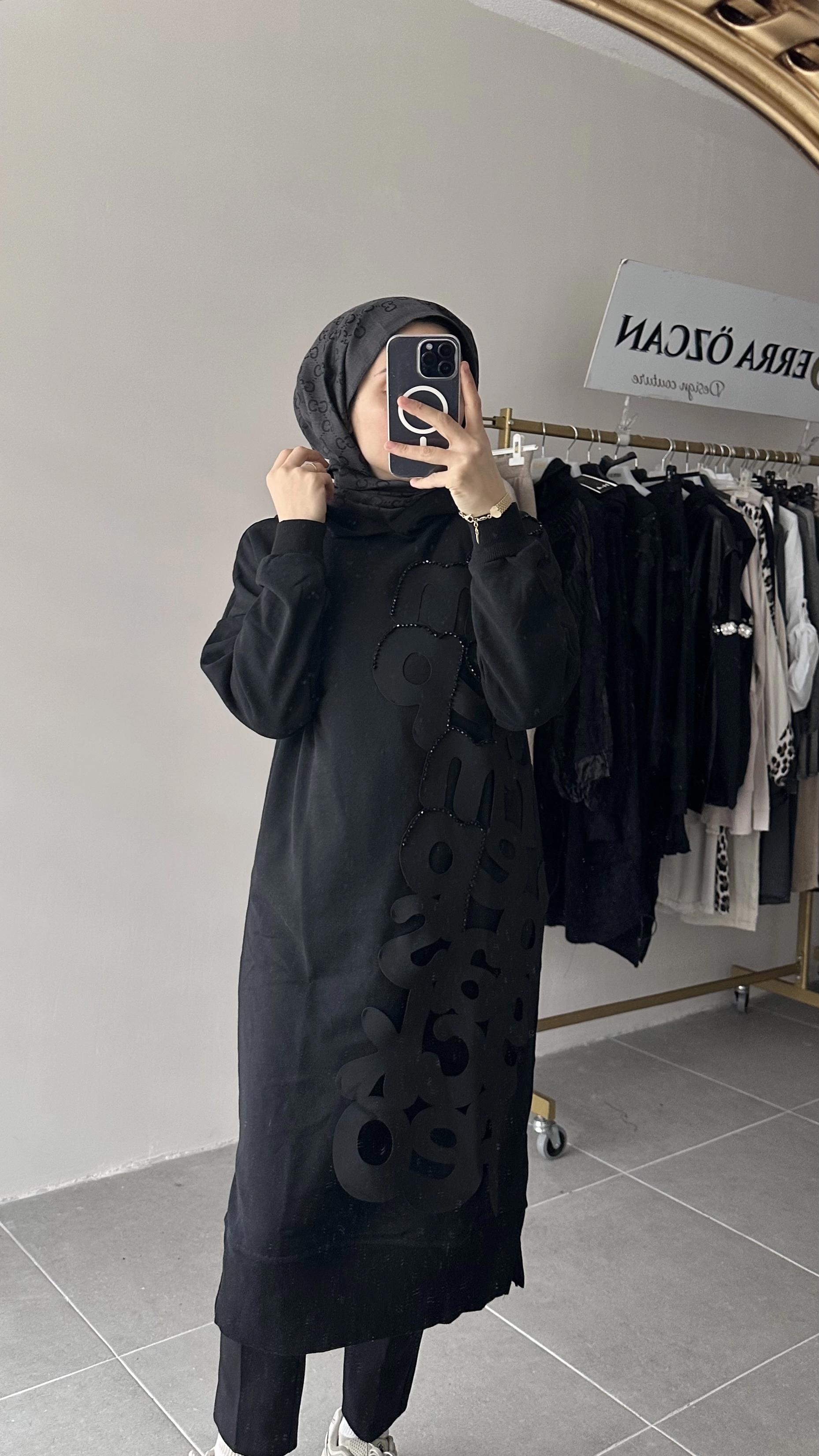 Taş İşlemeli 3D Tasarım Tunik
