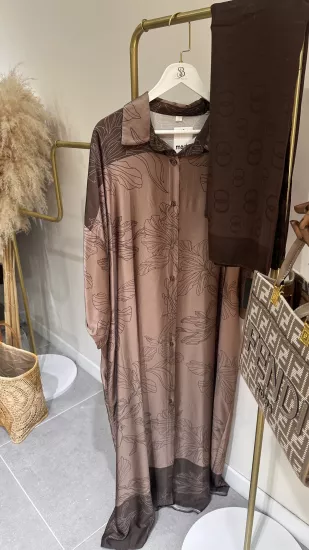İtalyan İpek Saten Gömlek Elbise