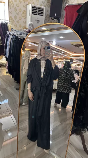 Prive Tasarım Broşlu Çizgili Takım