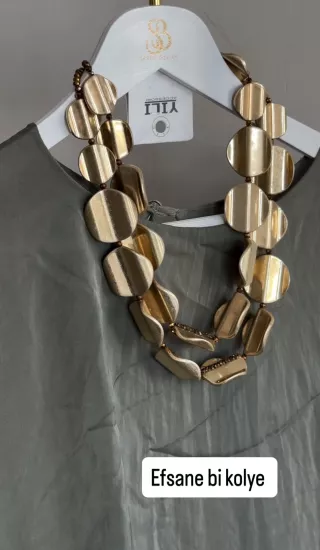 İthal Tasarım Gold Kolye